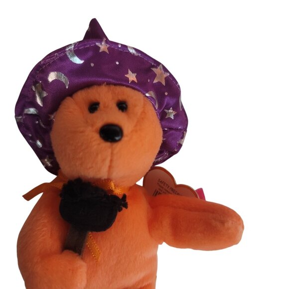 Ty Beanie Babies Halloweenie Beanies Collection Pocus Bear Plush Ornament NEW - Picture 3 of 6